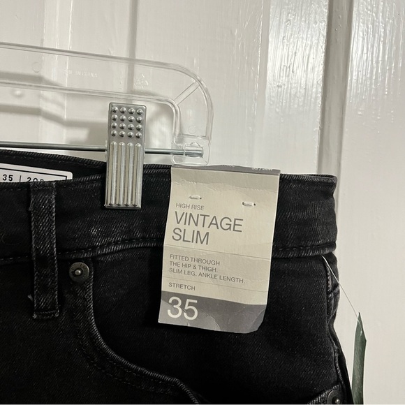Gap High Rise Vintage Slim Jeans Washed Black Plus Size 35 Inches US 20 O - Picture 4 of 12